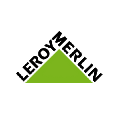 Leroy Merlin logo with a green triangle on a white background